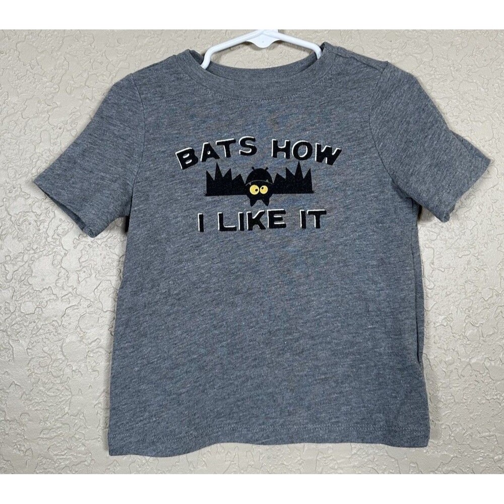 Old Navy Bats How I Like It Halloween Short Sleeve Gray T-Shirt Toddler  2T